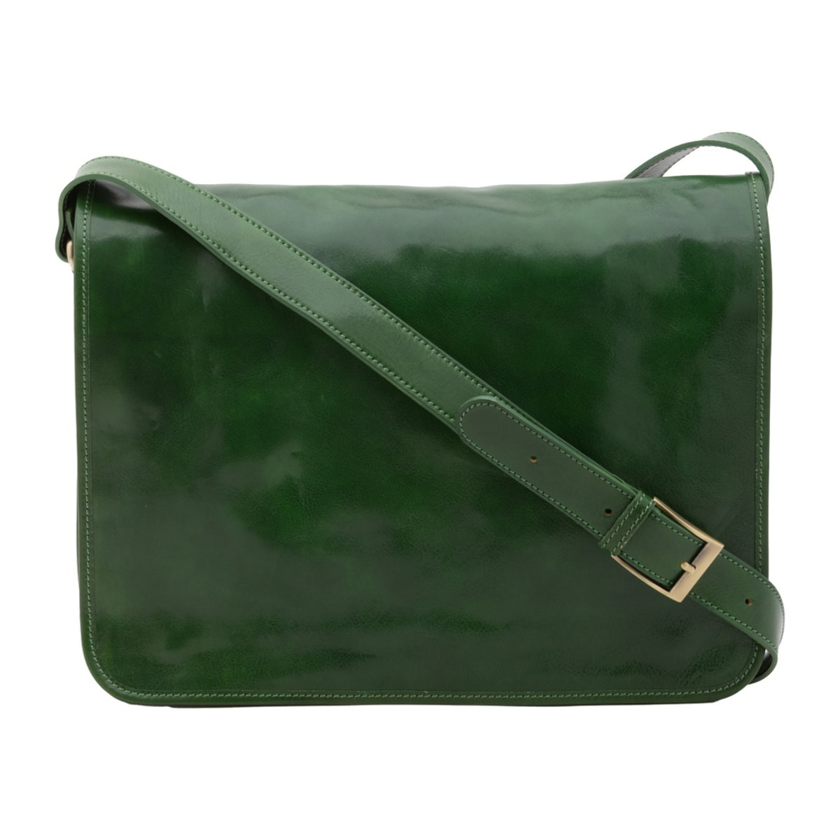 Borsa a tracolla uomo in vera pelle - Modello False - Made in Italy - 30.0 x 38.0 x 12.0 cm