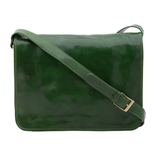 Borsa a tracolla uomo in vera pelle - Modello False - Made in Italy - 30.0 x 38.0 x 12.0 cm