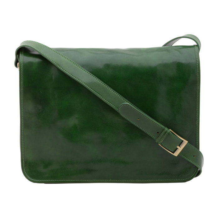 Borsa a tracolla uomo in vera pelle - Modello False - Made in Italy - 30.0 x 38.0 x 12.0 cm
