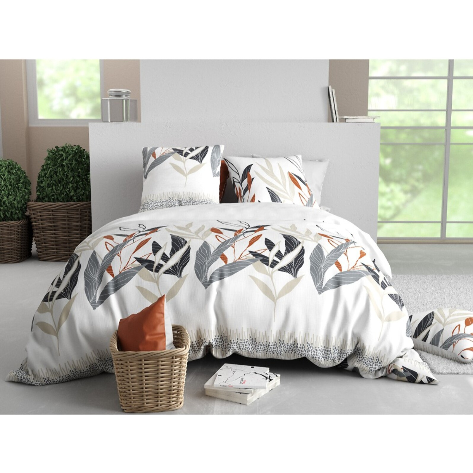 Parure housse de couette imprimée + 2 taies Imanta