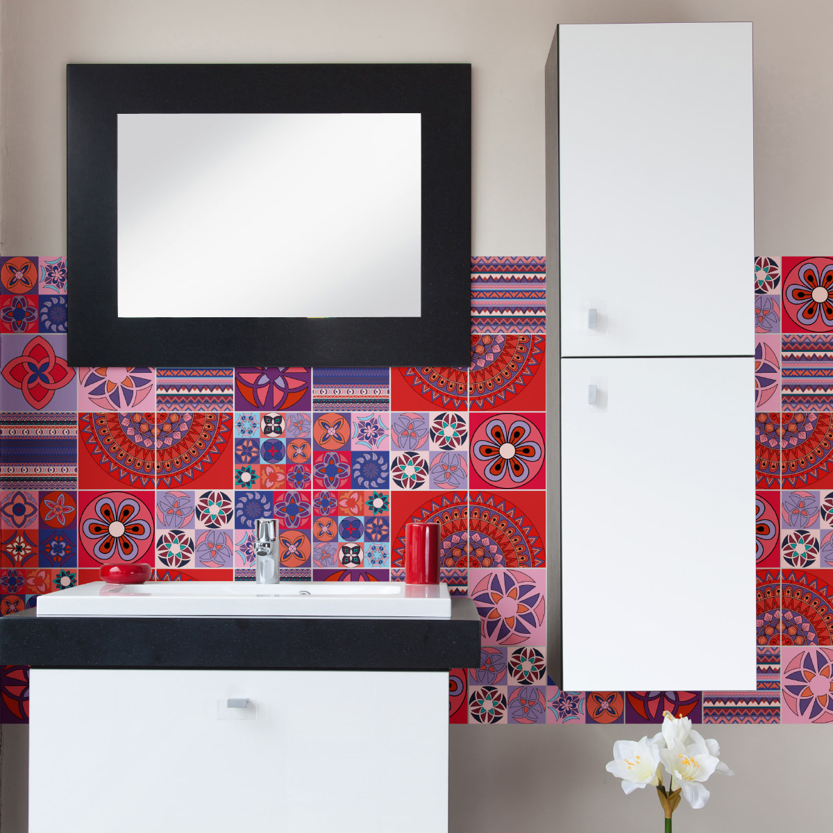 Stickers muraux - Sticker Mural Carrelage adhésif Cuisine Salle de Bain - 12 STICKERS CARRELAGES AZULEJOS TAJ MAHAL