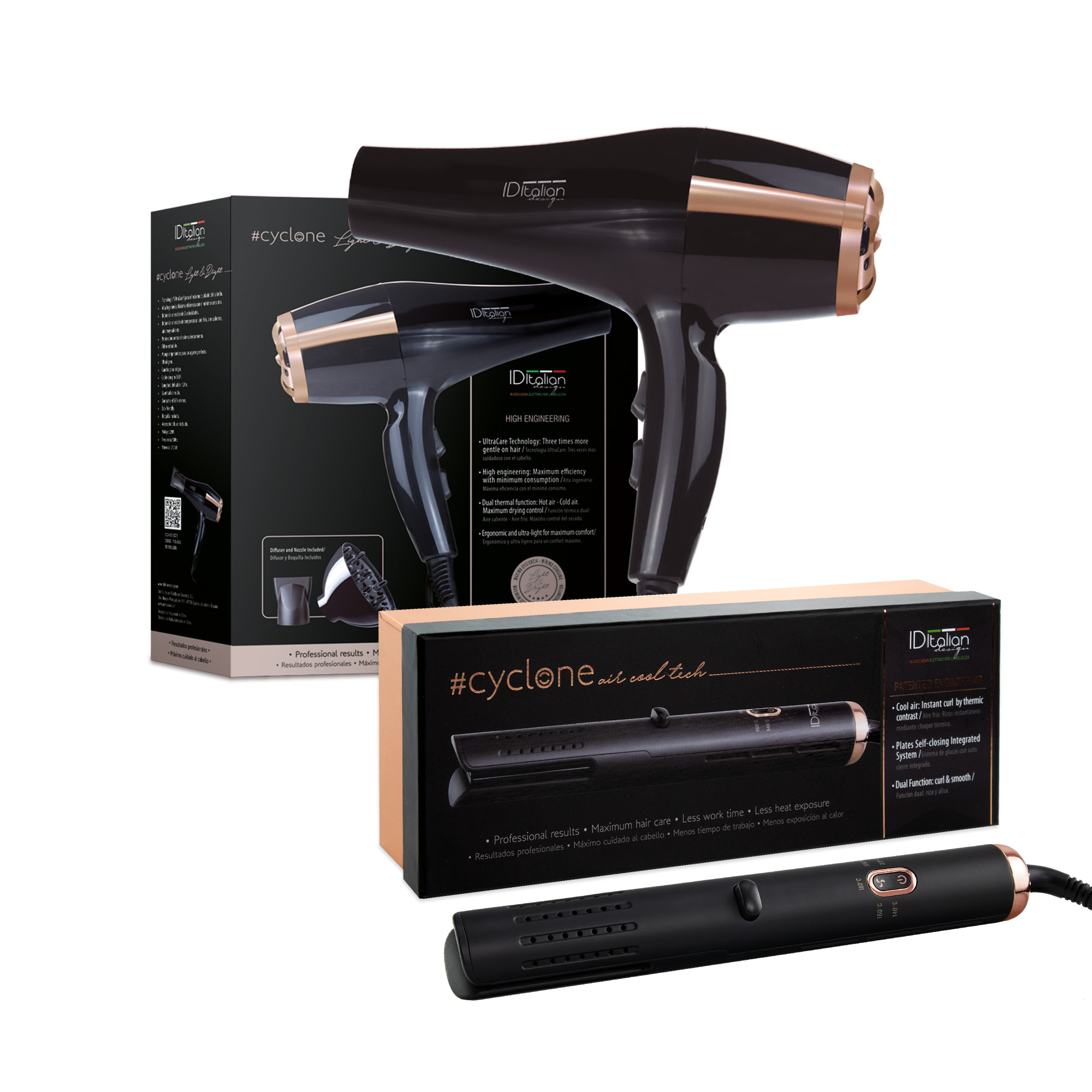 Pack Profesional Cyclone Secador y plancha - 2300 W/29 W