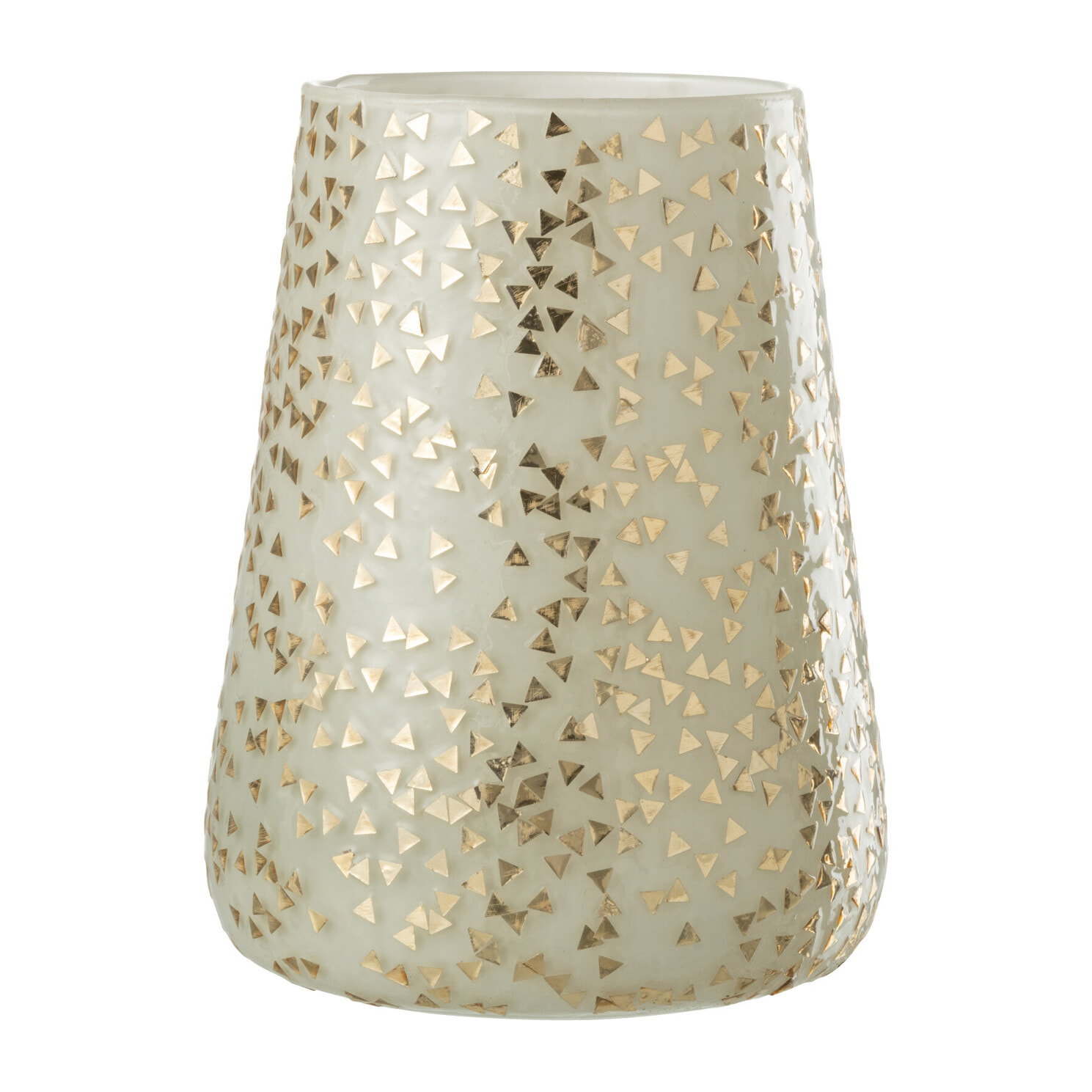 J-Line photophore Triangle - verre - blanc/or - extra large