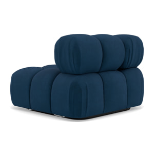 Ruby - module d'assise d'angle droit en velours texturé - Bleu