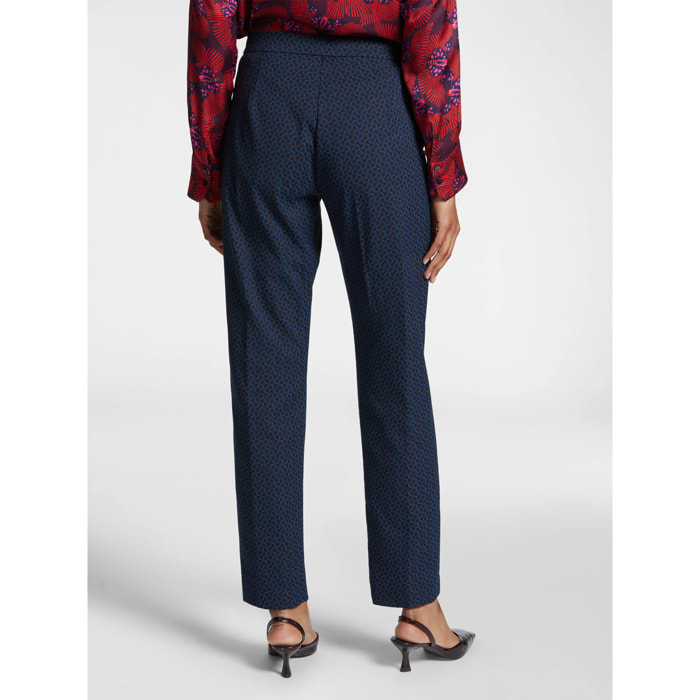Elena Mirò - Pantalones rectos estampados - Azul