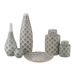 J-Line vase Kousa - porcelaine - bleu/blanc - 53 cm de hauteur