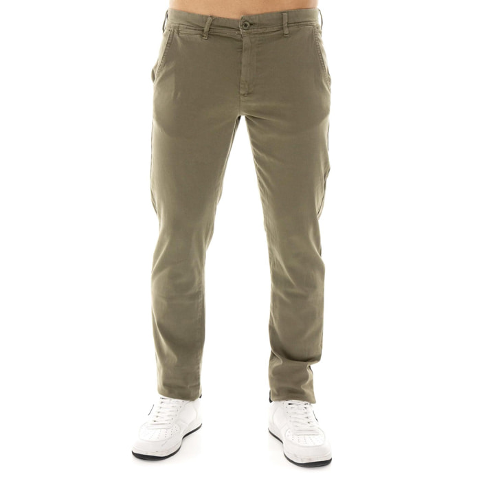 Pantalón chino de hombre Leone Easy de sarga con trabillas