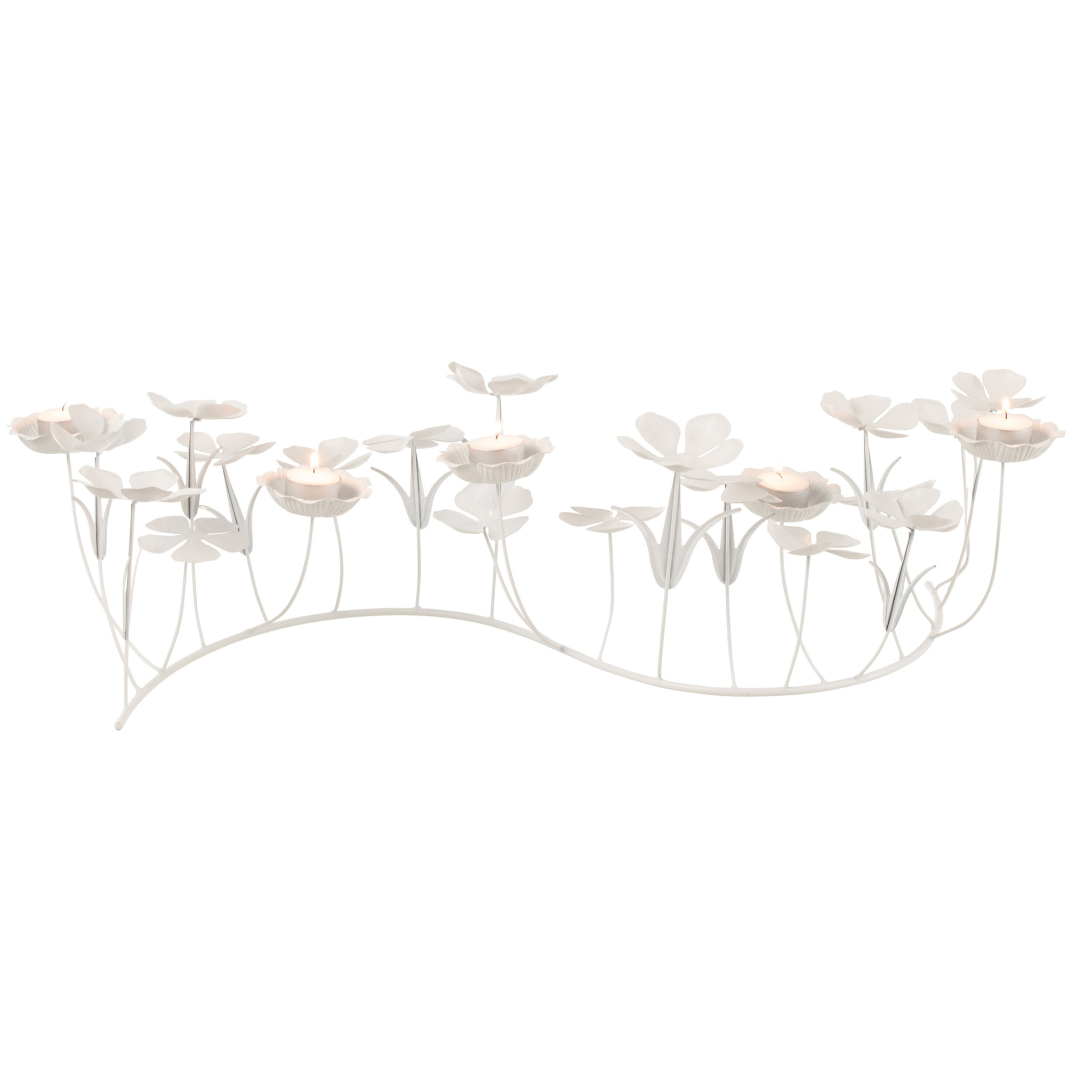 J-Line chandelier Fleurs - métal - blanc - large