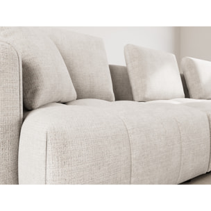 Colette - Canapé modulable d'angle réversible 4 places en velours texturé - Beige
