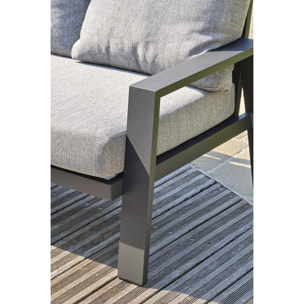 IBIZA - Ensemble repas de jardin 7 pl alu plateau céramique sur verre