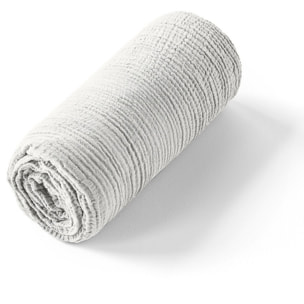 Drap housse - bonnet:30cm 100% gaze de coton blanc pur