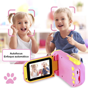 Fotocamera digitale per bambini di foto e video con giochi. Schermo pieghevole da 2,4". 12 mpx e video Full HD.