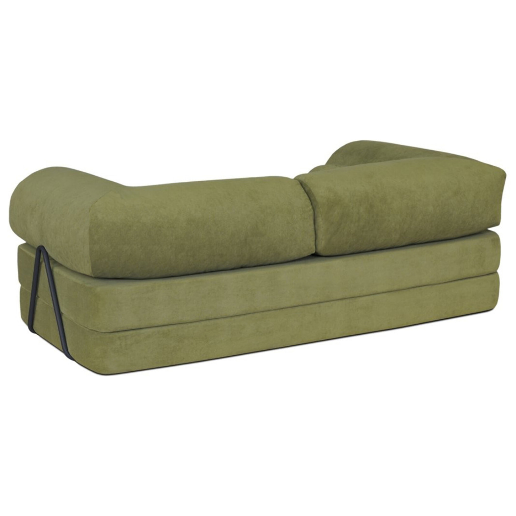 Nebula - Canapé 3 places convertible en velours texturé - Vert Kaki