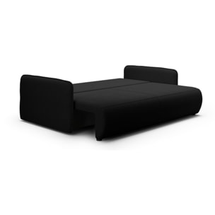 MILO - Canapé droit 3 place en tissu noir