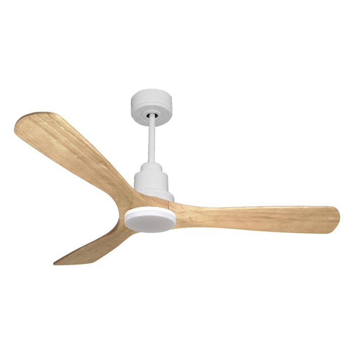 Ventilateur de plafond Réversible  Thermostat Dimmable Wifi Moteur à courant continu Toits en pente Télécommande Lumière à trois tons Hypersilence Mémoire