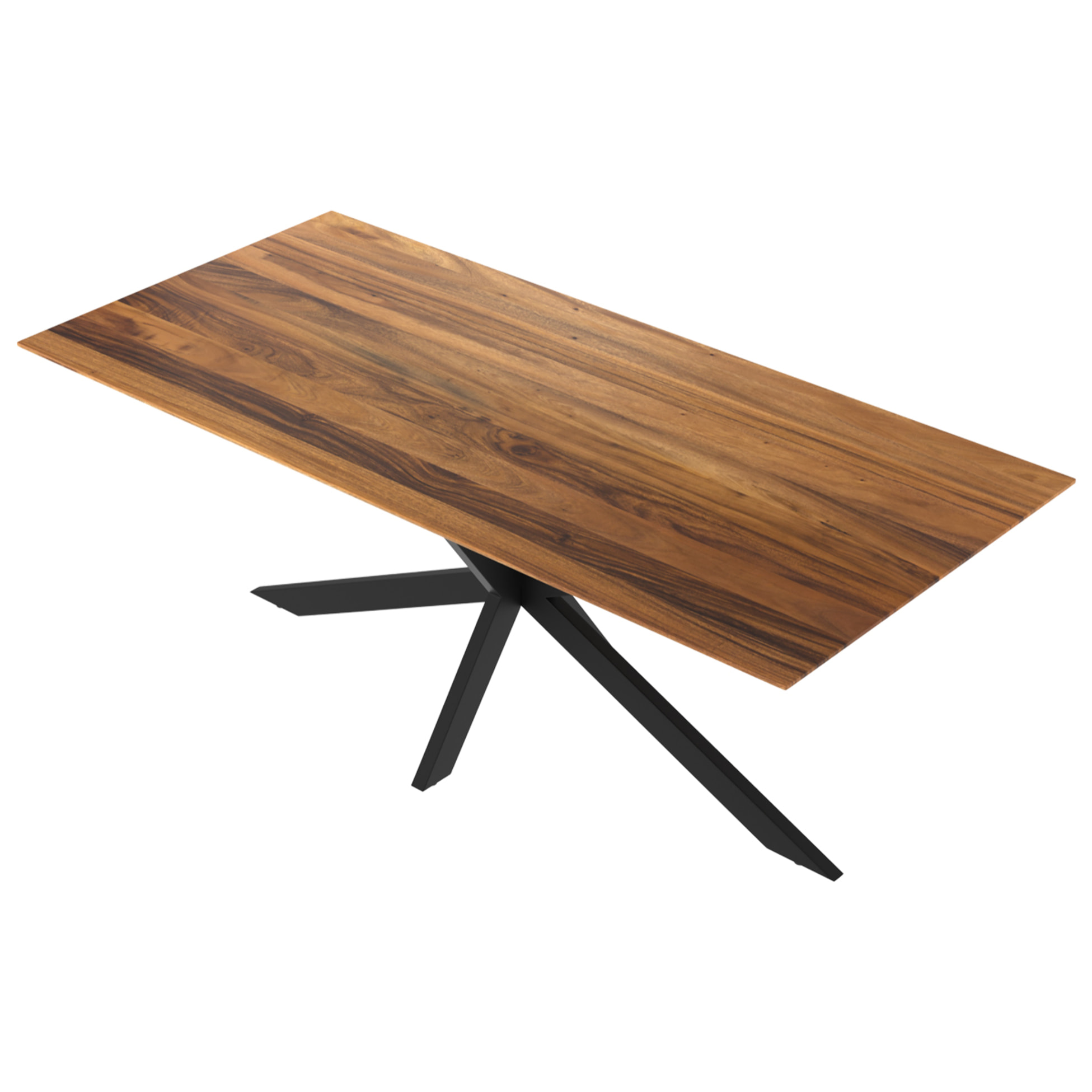 Table rectangulaire 8 personnes en bois de suar et métal 220 cm - Sudirman