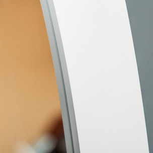 Miroir à pied ovale style shabby chic inclinaison réglable dim. 47L x 45l x 154H cm MDF blanc