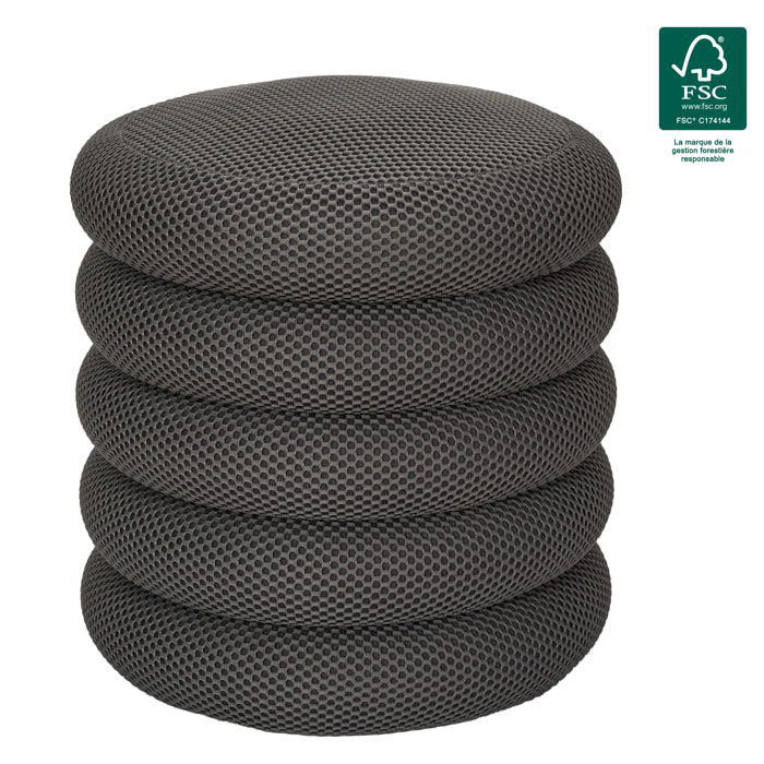 POUF RANGEMENT ATOME GRIS