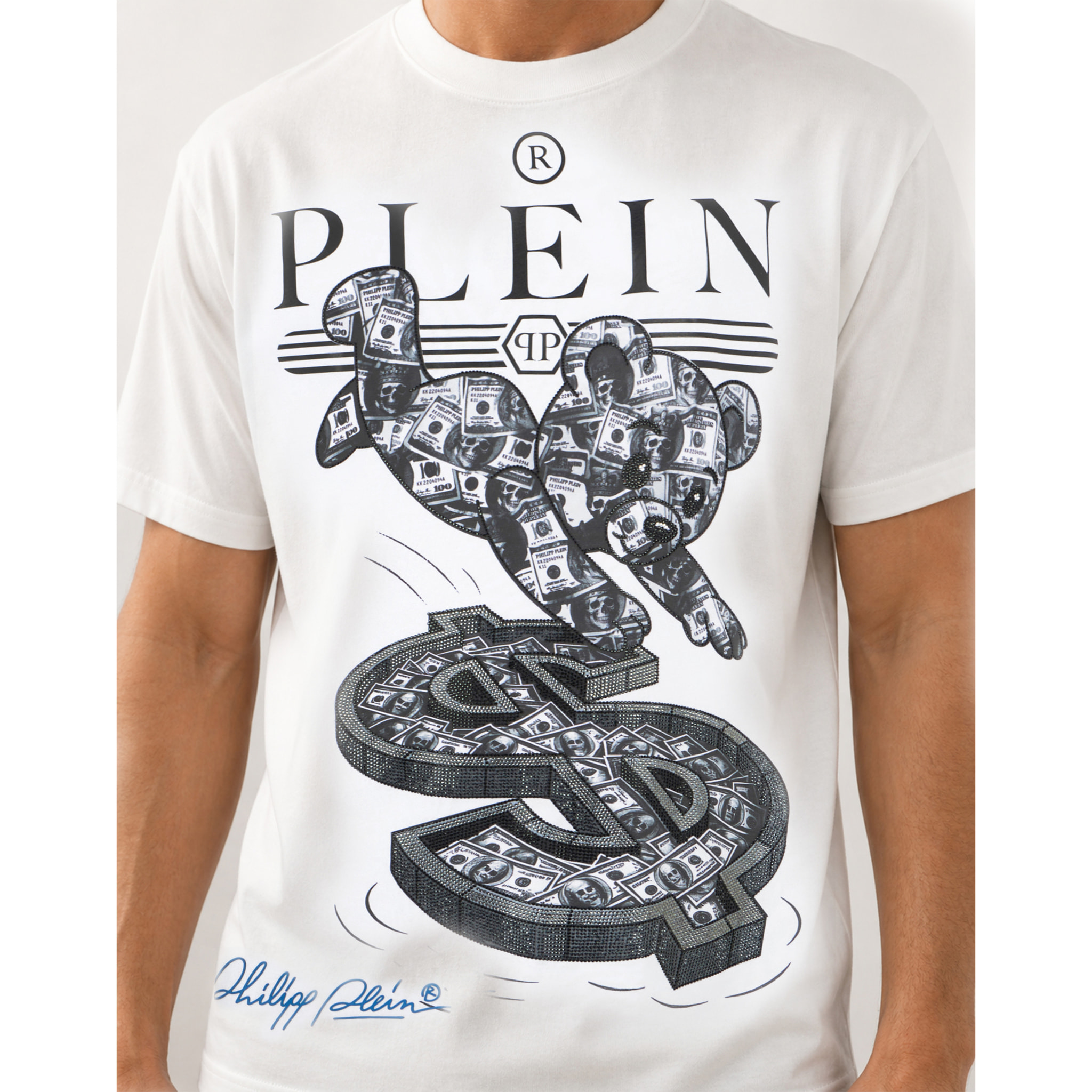 PHILIPP PLEIN Camiseta de cuello redondo y manga corta TEDDY
