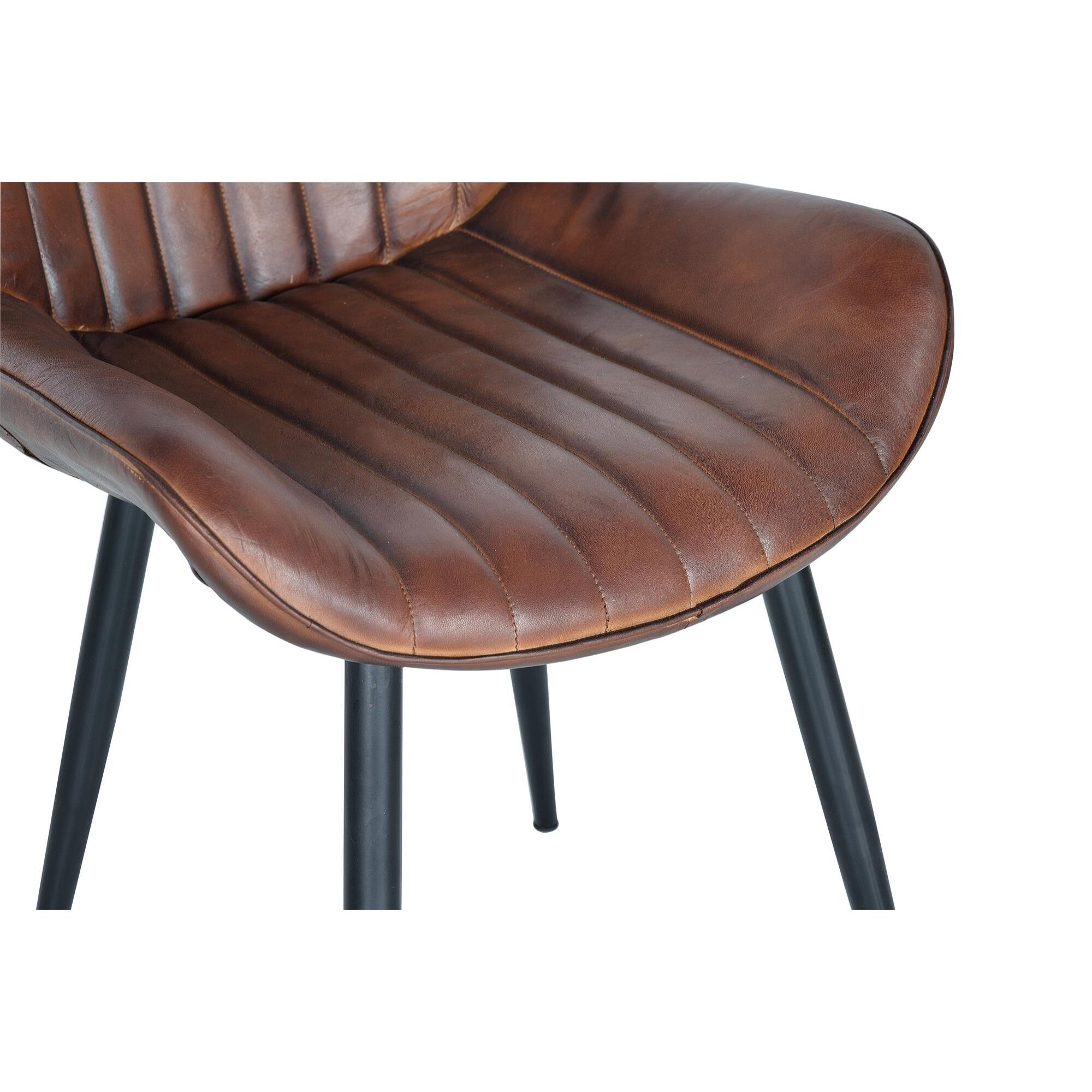 Set de 2 Sillas - Piel y Metal - 53x63x87cm