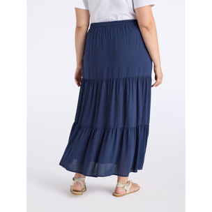 Fiorella Rubino - Falda larga con volantes - Azul