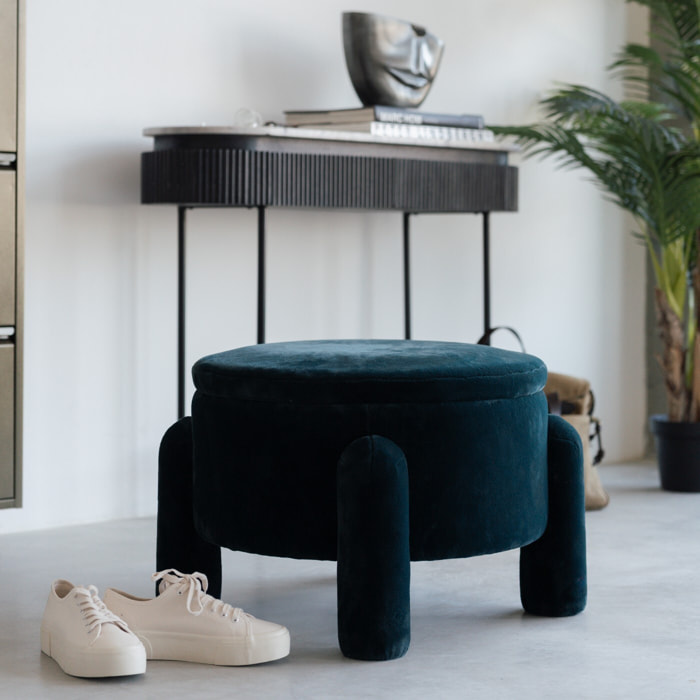 Tabouret-coffre 54cm bleu Kare Design