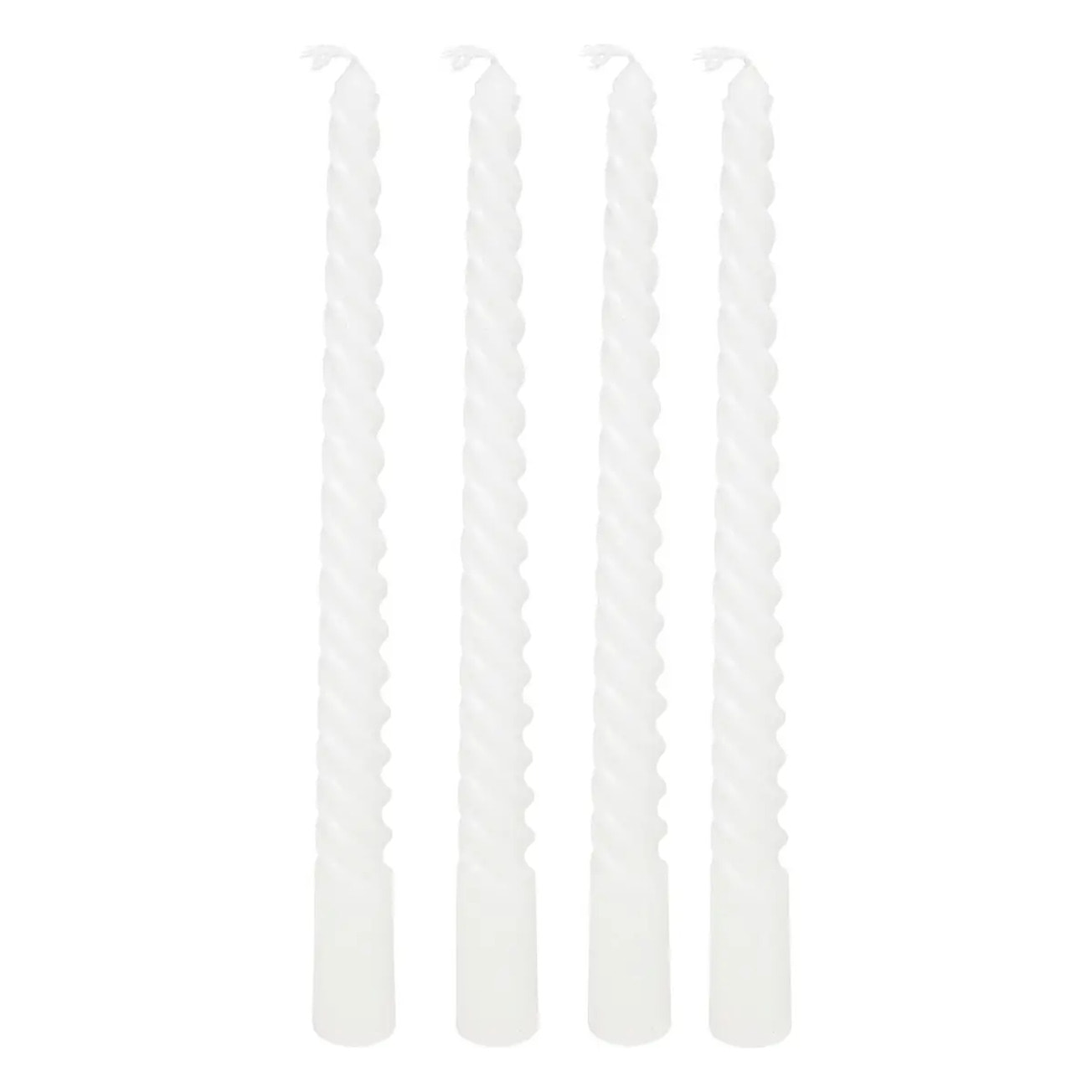 4 bougie-bâtons "Twist many" blanc 180g
