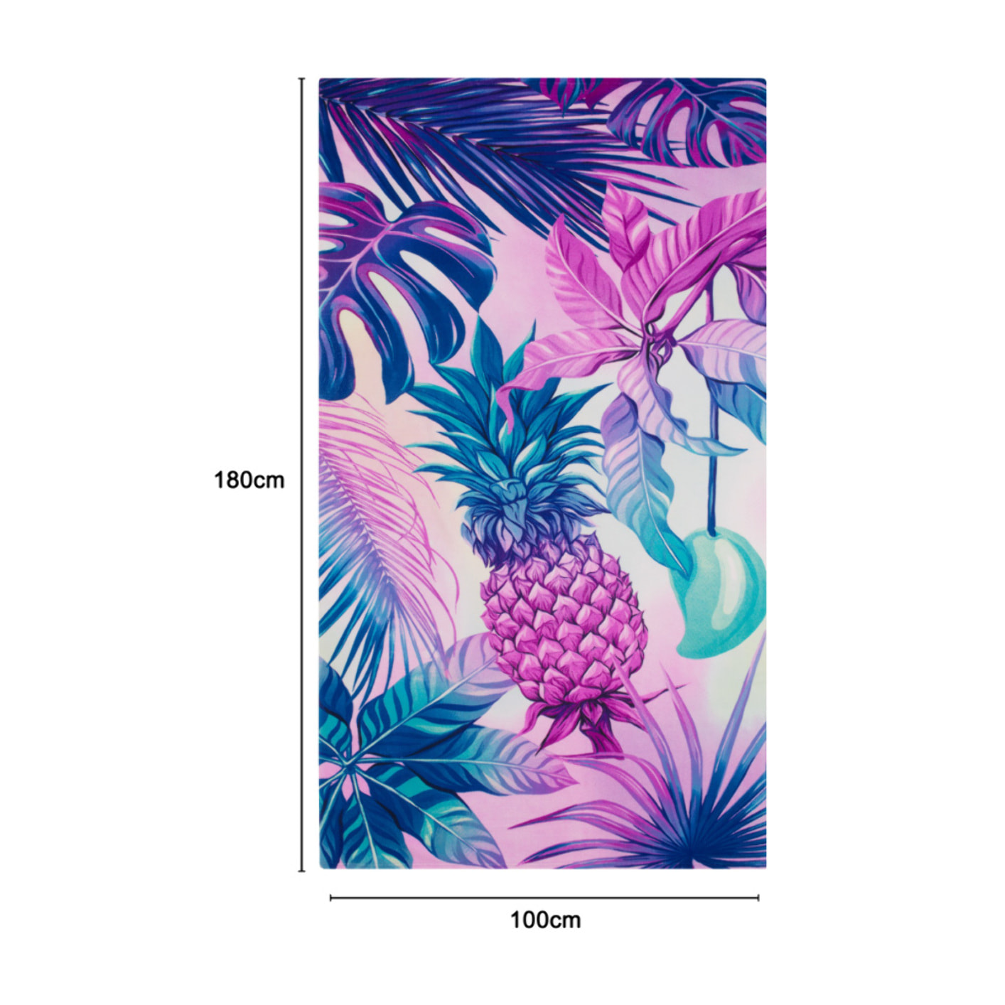 Telo Mare Grande 100x180 Spugna Maui Ananas Violet D12
