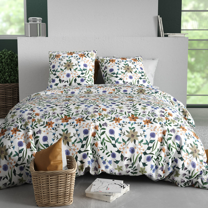 Parure housse de couette imprimé 100% coton - veitchs - vert