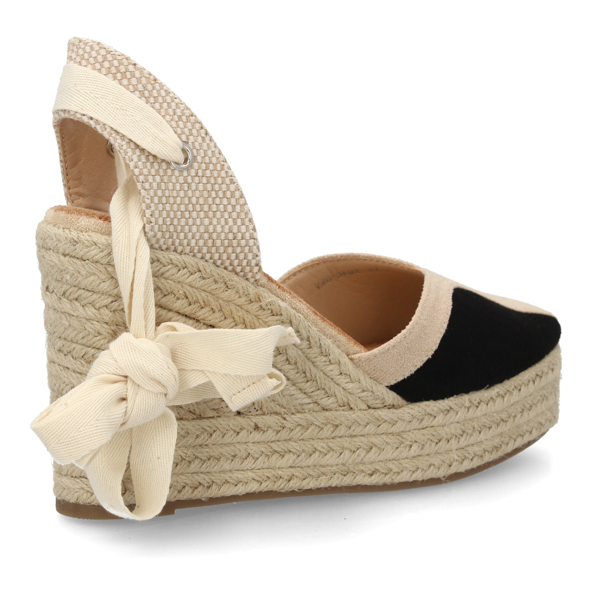 Alpargata de cuña alta de esparto con cintas