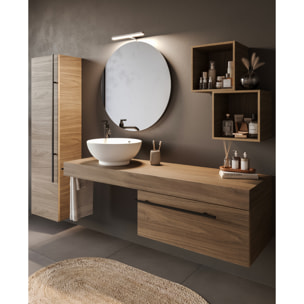 MOBILE DA BAGNO RIFLESSO 140 PORO NOCE - 9 PEZZI