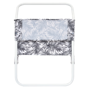 Chaise De Plage Pliante Natural Wild Blanc Noir - Lot De 6