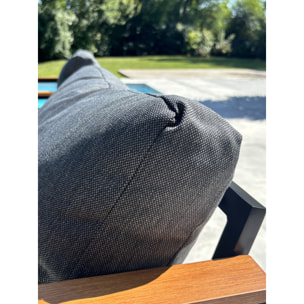 TADEO - Salon de jardin bas 5 places - Noir