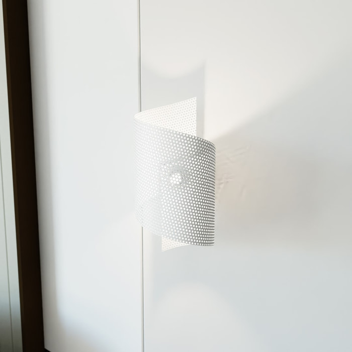 Lampada da parete Spiral in acciaio bianco