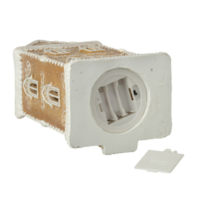 J-Line décoration Pain D'épice Maison - polyrésine - beige/blanc - LED