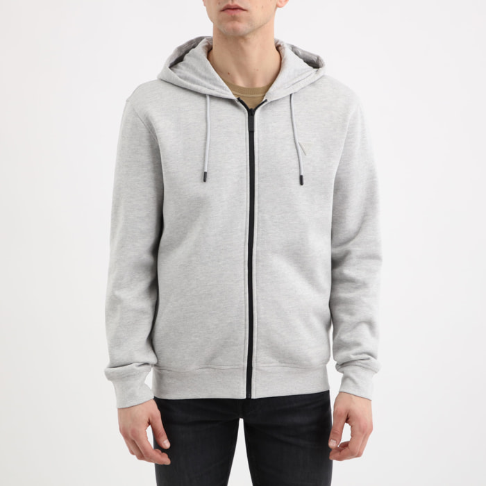 Sweat à capuche Aldwin - coton bio - logo - gris