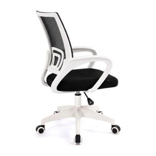 Silla de escritorio con respaldo transpirable en blanco y negro 84-94 cm Nika Blanco - Negro