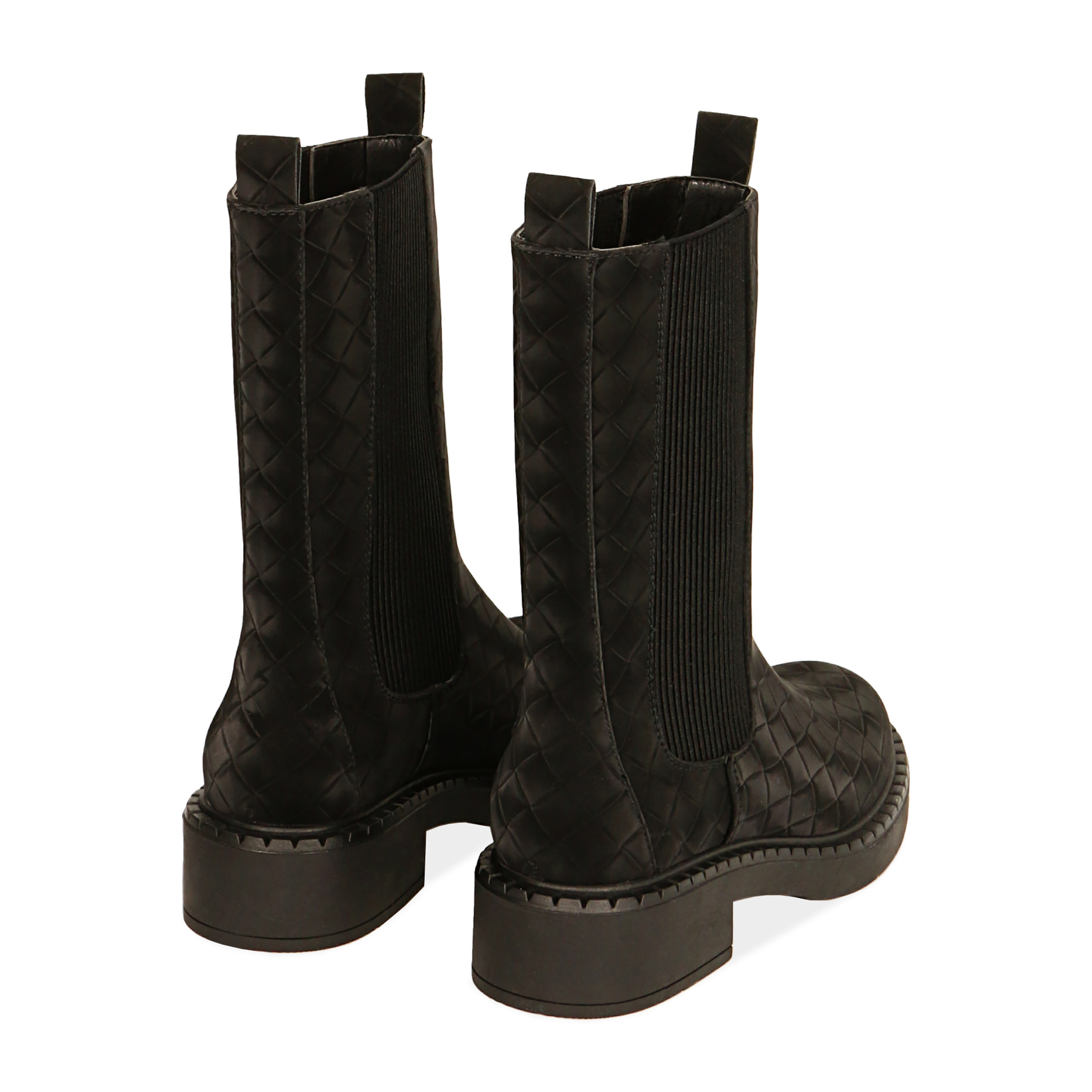 Botas Chelsea negras de microfibra nobuck, tacón 4 cm