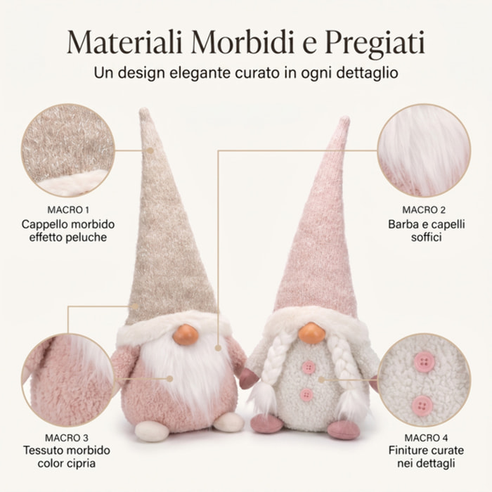 Coppia di gnomi natalizi in poliestere - MULTICOLORE