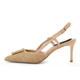 Slingback Donna colore Beige-Altezza tacco:8cm