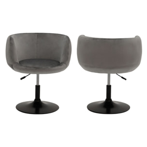 Tabouret de bar en velours gris NOLAN