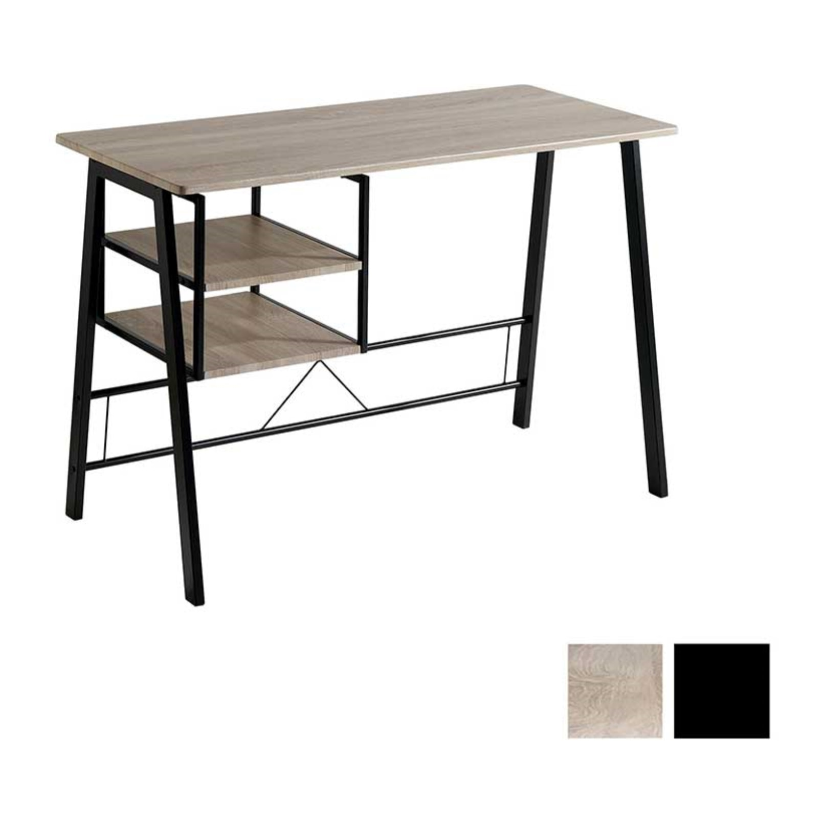 Mesa escritorio – Roble canadiense con estructura negra