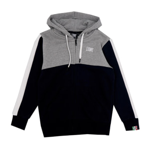 Sudadera con capucha gris niño león