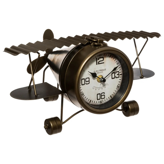 Horloge à poser "Avion" - métal H30 cm