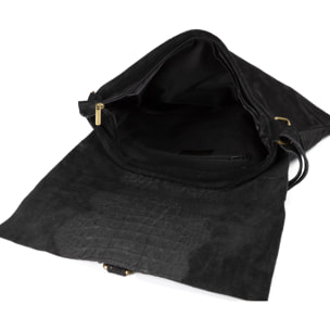 Daniela Bolso bandolera Mujer.Piel auténtica Gamuza Grabado Cocodrilo