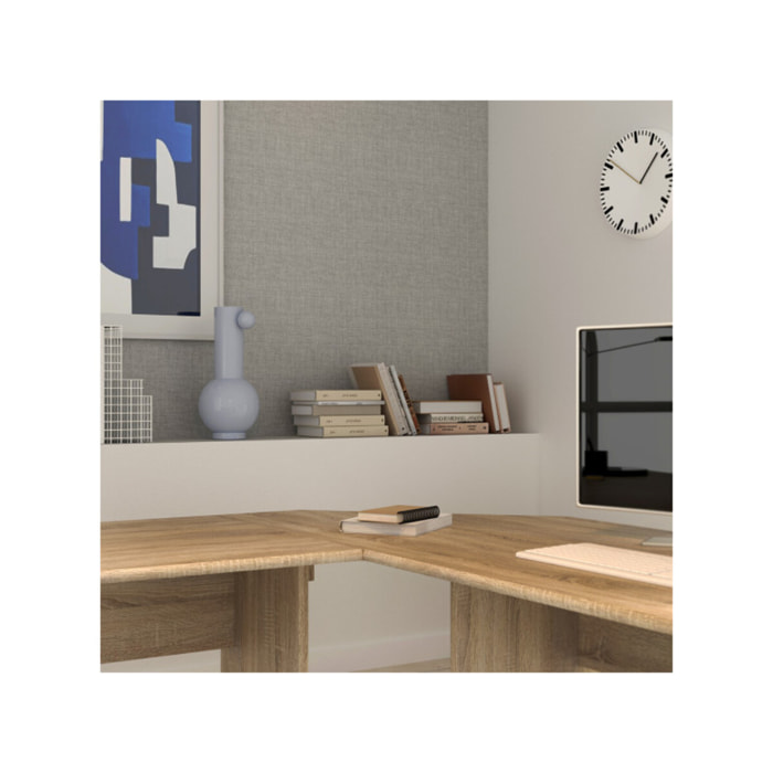 Plateau angle 90° pour liaison bureaux décor chêne sonoma - MIA