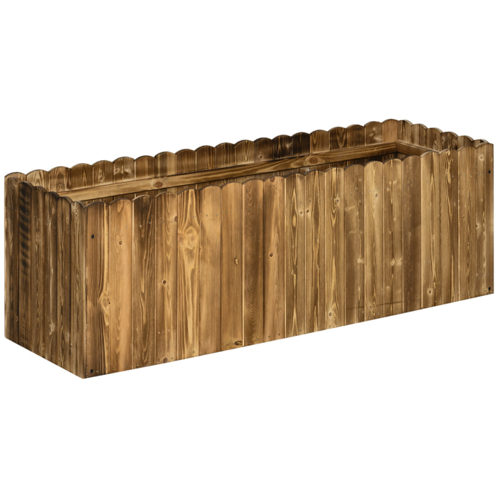 Jardinière surélevée bois pour herbes aromatiques et légumes carbonisé