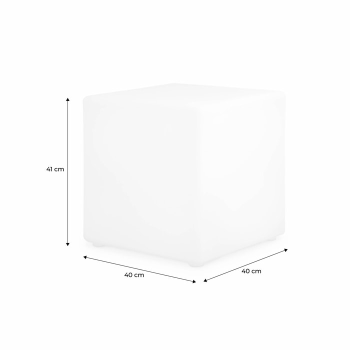 Cube LED 40cm - Cube décoratif lumineux. 16 couleurs. 40cm. rechargeable. télécommande