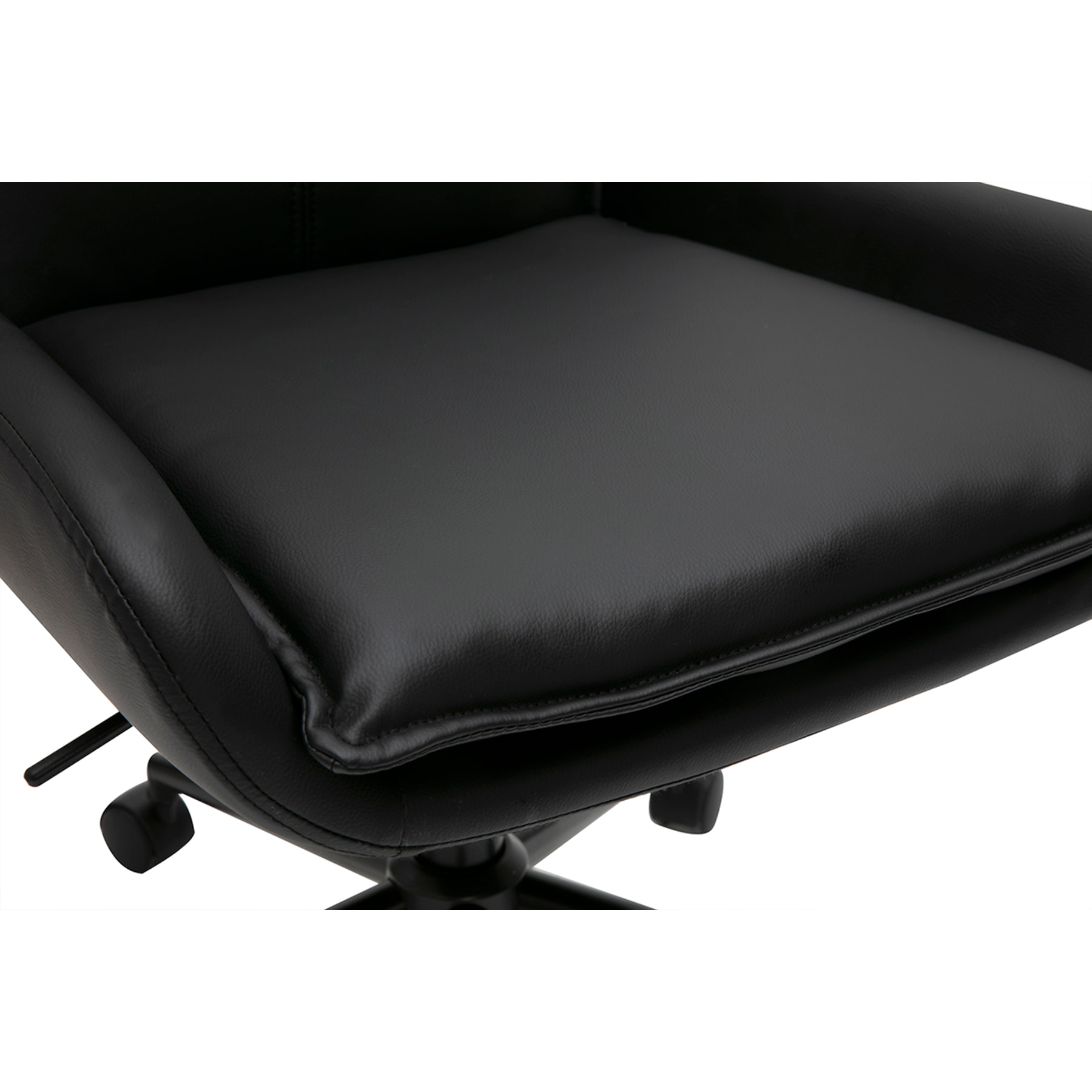 Chaise de bureau à roulettes noire et bois foncé BLAISE