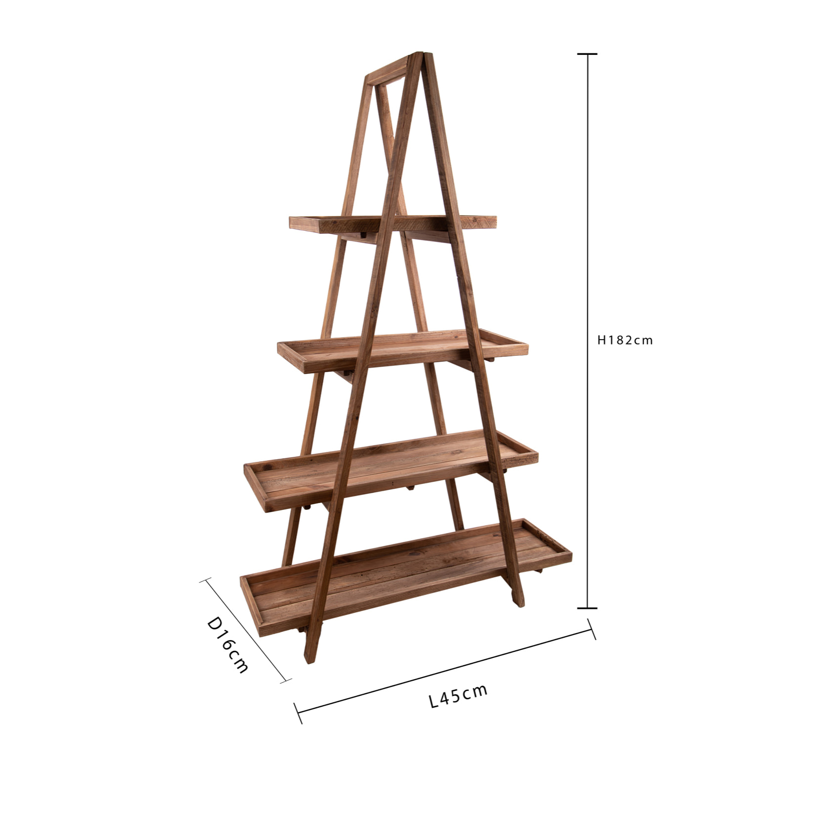 Scaffale 4 Mensole 120X43Xh.182 Cm - Pezzi 1 - 45X182X16cm - Colore: Marrone - Bianchi Dino - Decori Casa E Complementi